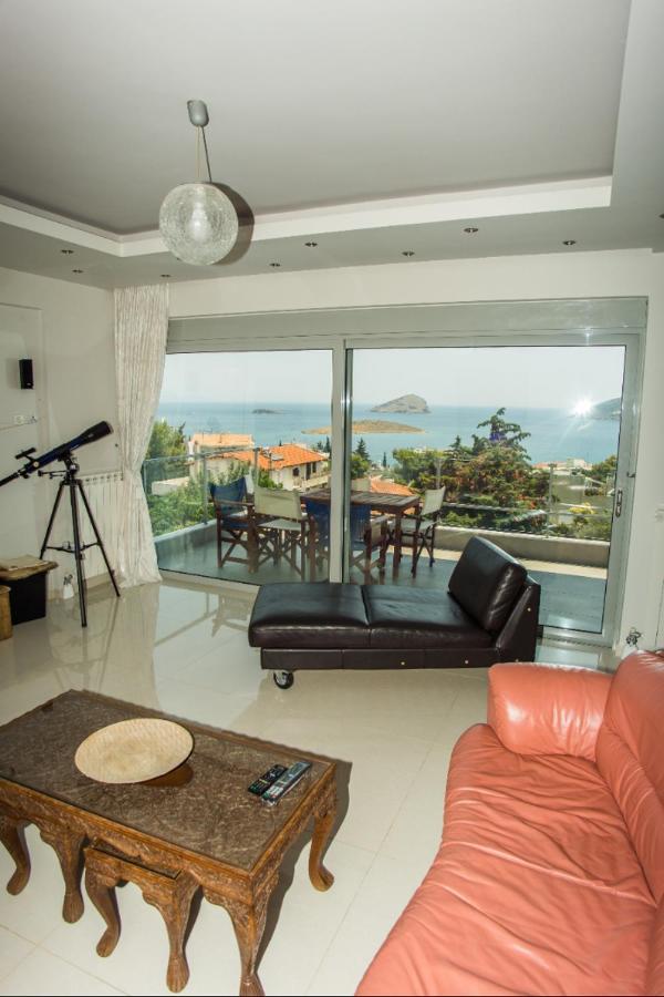 Seaview Pool Villa near Beach&Athens Airport Pórto Ráfti Exteriör bild