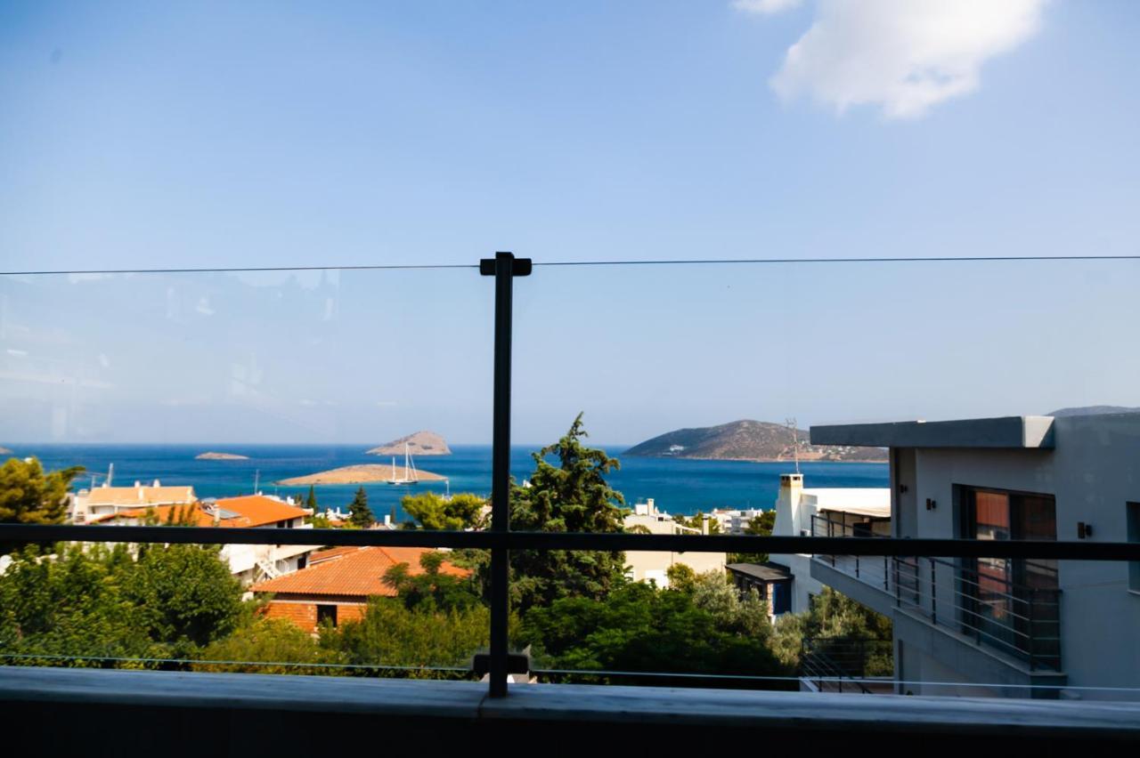 Seaview Pool Villa near Beach&Athens Airport Pórto Ráfti Exteriör bild