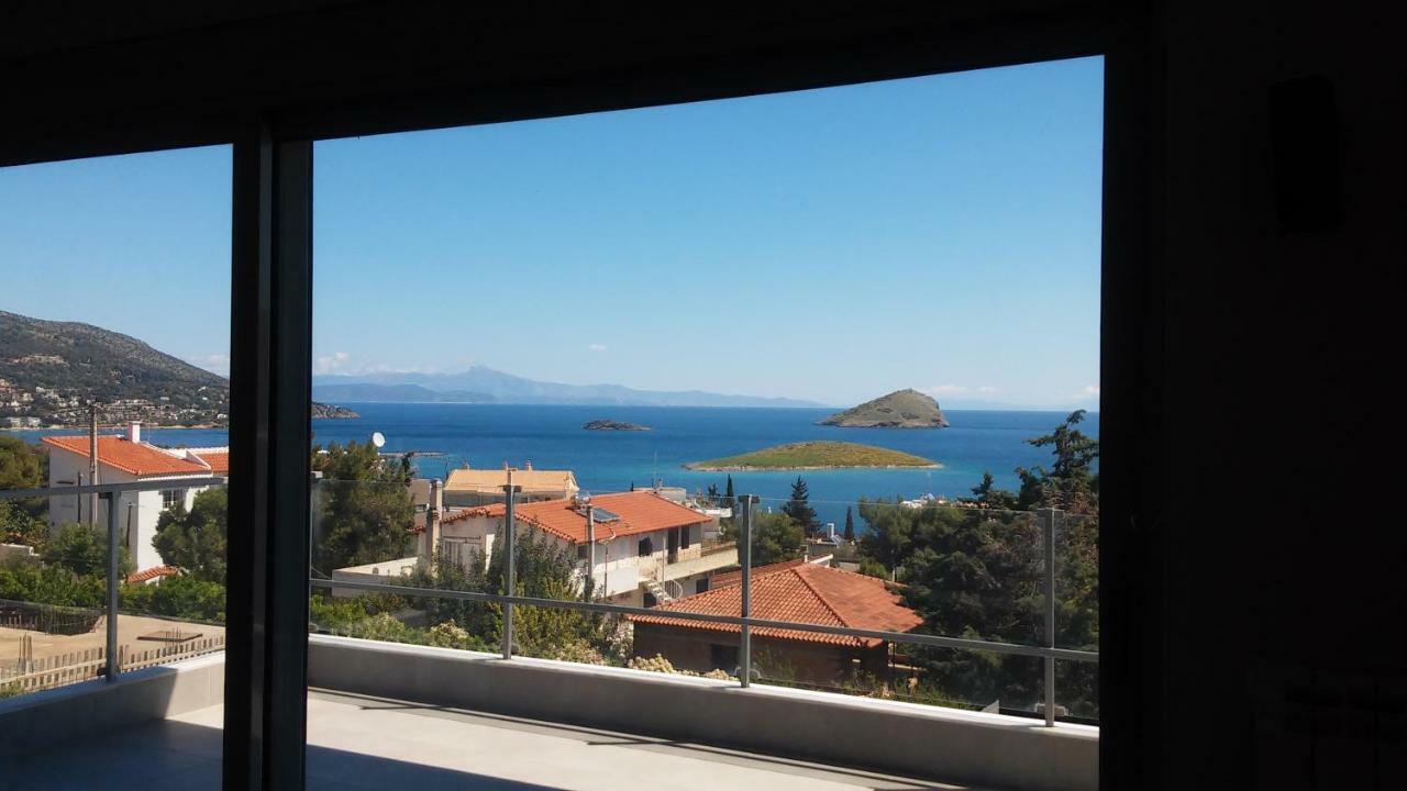 Seaview Pool Villa near Beach&Athens Airport Pórto Ráfti Exteriör bild