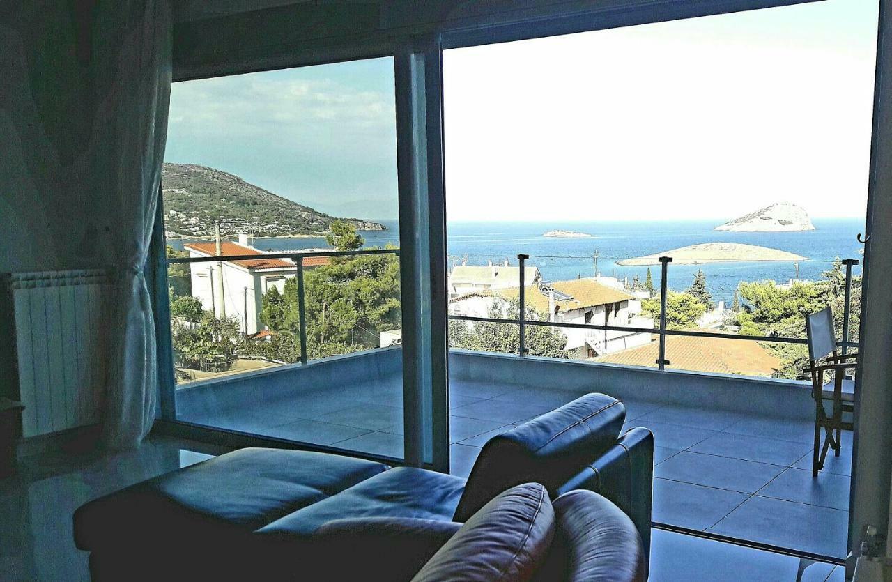 Seaview Pool Villa near Beach&Athens Airport Pórto Ráfti Exteriör bild